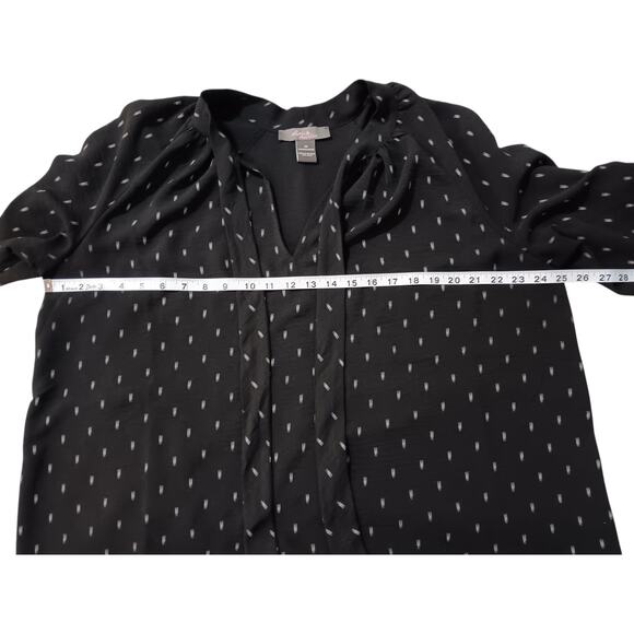 OLIVIA&MARTIN Blouse Top Neck Tie Bow Plus Size 1X Boho Whimsigoth Office Career - Picture 4 of 8